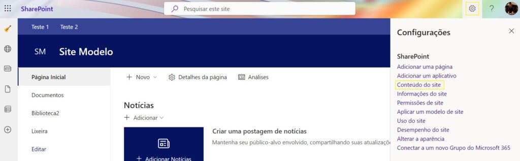 Conteúdo do Site
